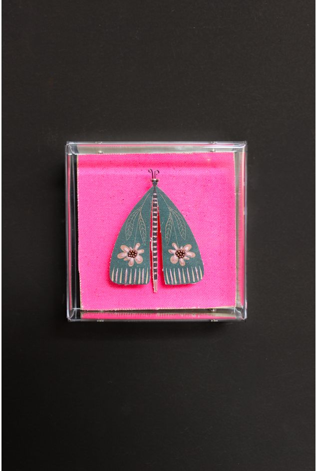 Quadro Acrílico Pinus Borboleta Verde Escuro Mercatto