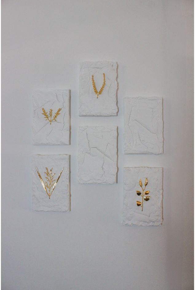 Combinação de Parede Quadros Botânico Ouro - Sui Objetos Combinação de Parede Quadros Botânico Ouro - Sui Objetos