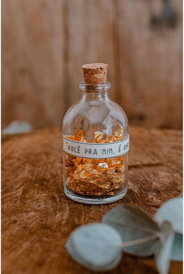 Garrafinha Decorativa Você pra Mim é Ouro Mercatto Garrafinha Decorativa Você pra Mim é Ouro