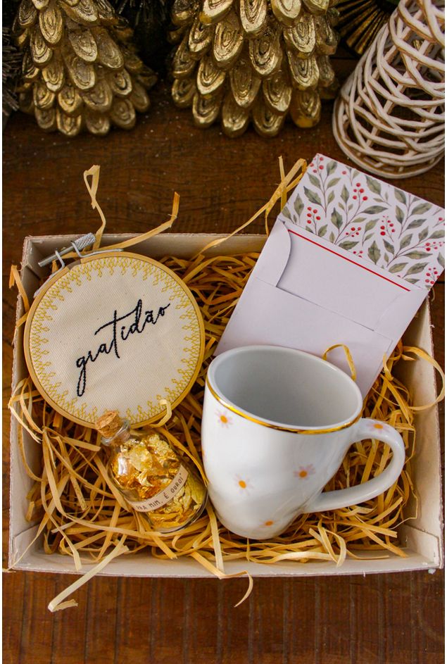 Kit Presente Margaridas Ouro