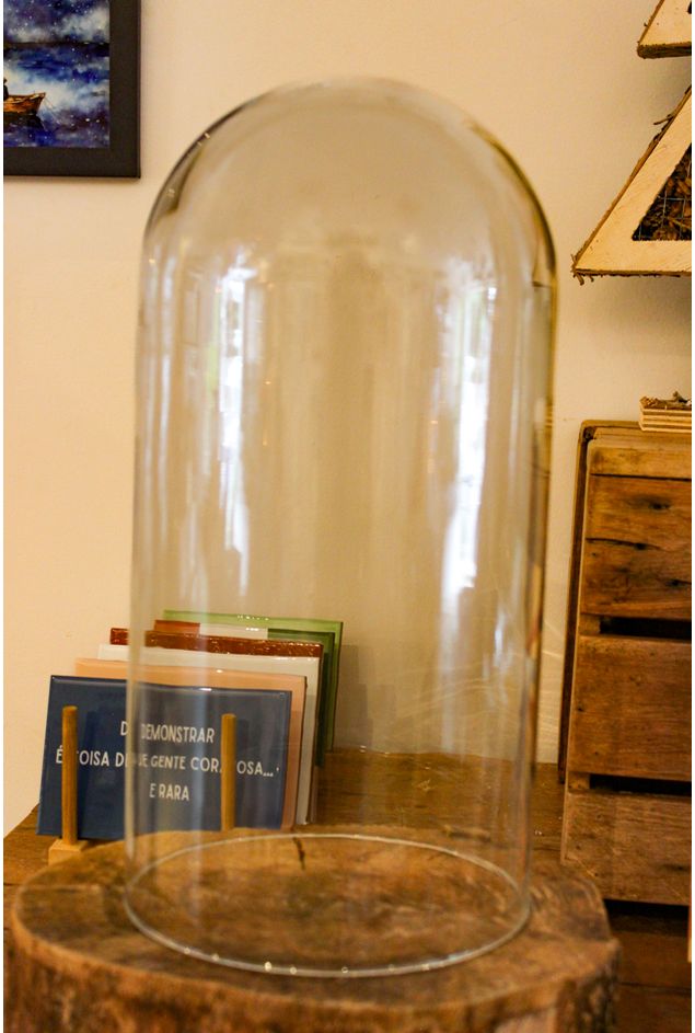 Cupula de vidro grande 18,3x 37 cm