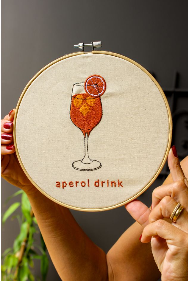 Bastidor Bordado Aperol Drink Mimo Galeria Bastidor Bordado Aperol Drink Mimo Galeria