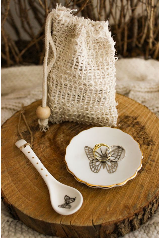 Dupla de Pratinho e Colher Borboleta Mimo Gaeria