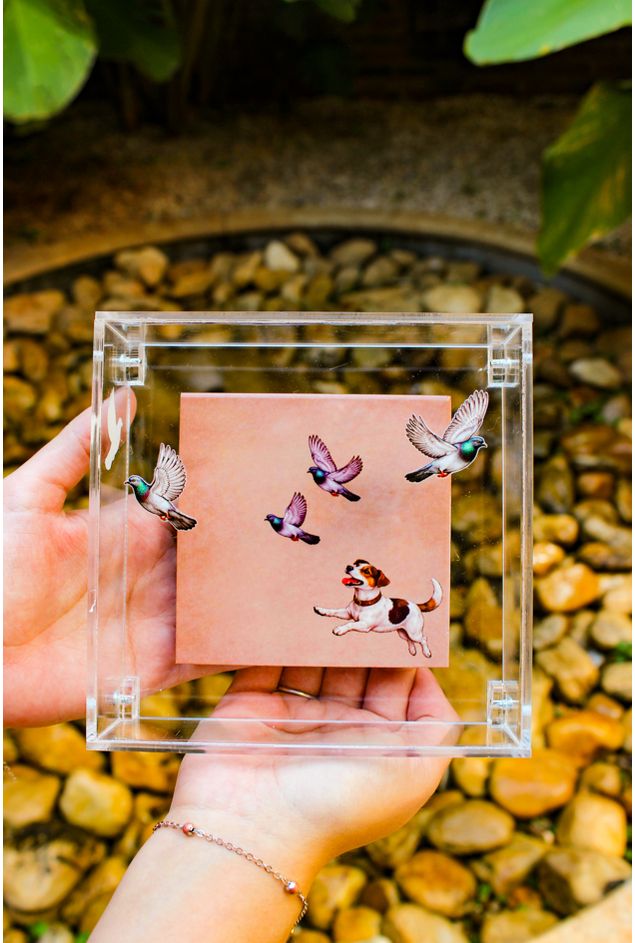 Quadro Acrílico Cachorro e os Pássaros Greghi Design